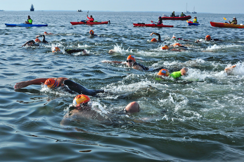 a group of people swimming in New Bedford