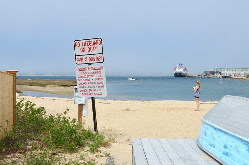 view of Cape Cod Canal from Gray Gables Beach in Bourne