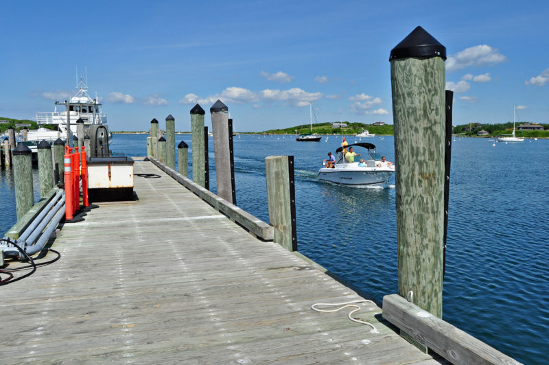 boater in Cuttyhunk Harbor