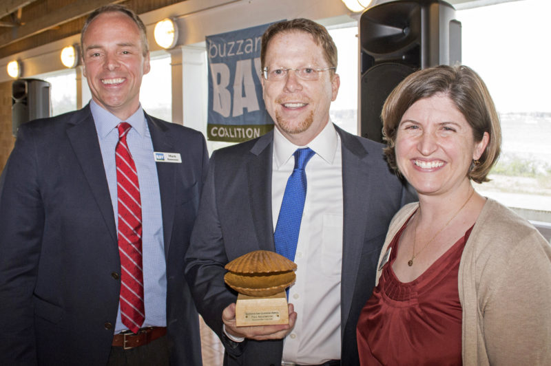 Mark Rasmussen, Paul Niedzwiecki, and Rachel Jakuba at Buzzards Bay Coalition annual meeting