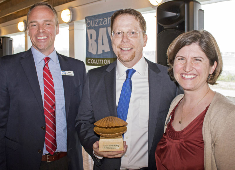 Mark Rasmussen, Paul Niedzwiecki, and Rachel Jakuba at Buzzards Bay Coalition annual meeting