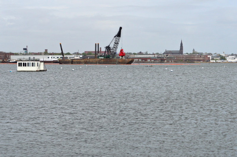 dredge removing contaminated sediments from New Bedford Harbor
