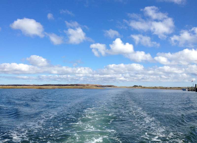 Cuttyhunk Harbor from a boat