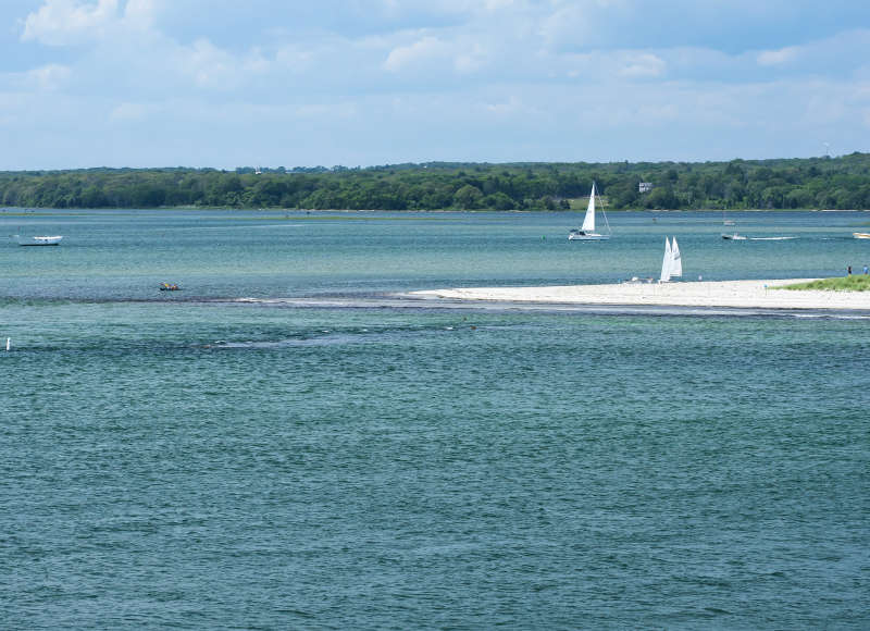 boats on Westport River by Cherry & Webb Beach