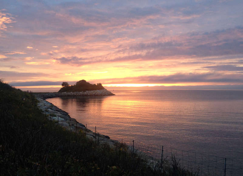 sunset over The Knob in Falmouth