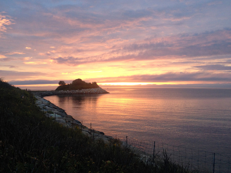 sunset over The Knob in Falmouth