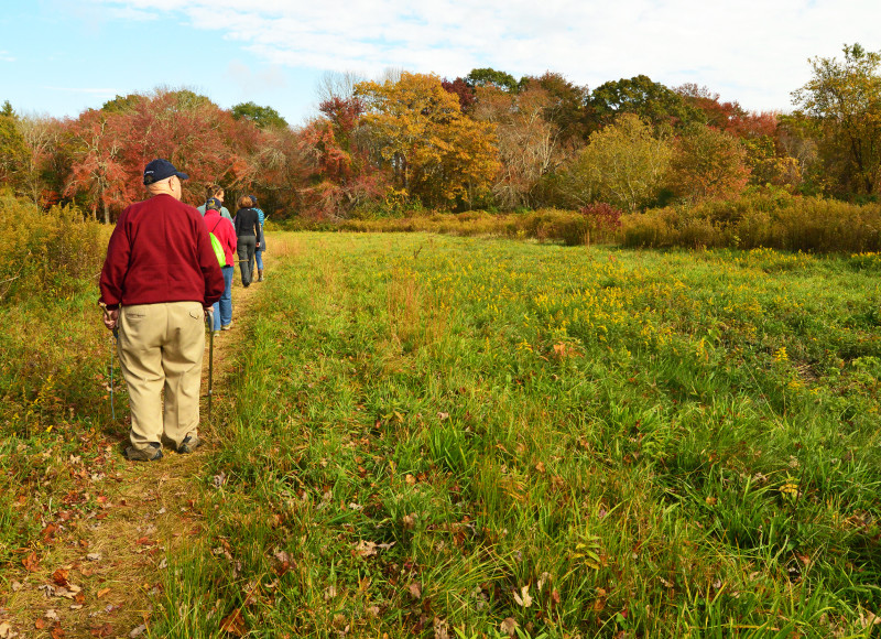 a group of people walking in a field in Acushnet