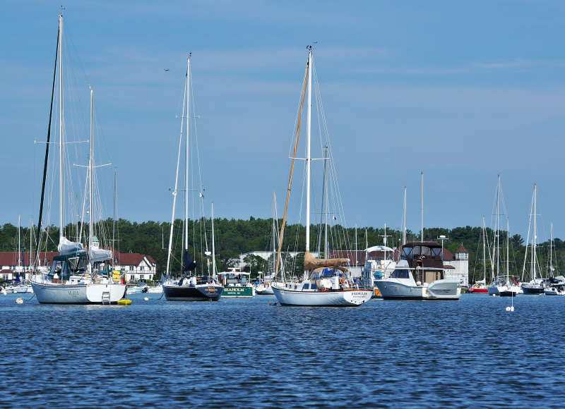 sailboats moored in Sippican Harbor