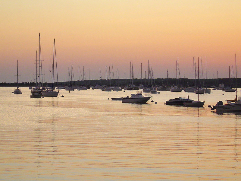 sunset over Red Brook Harbor in Cataumet