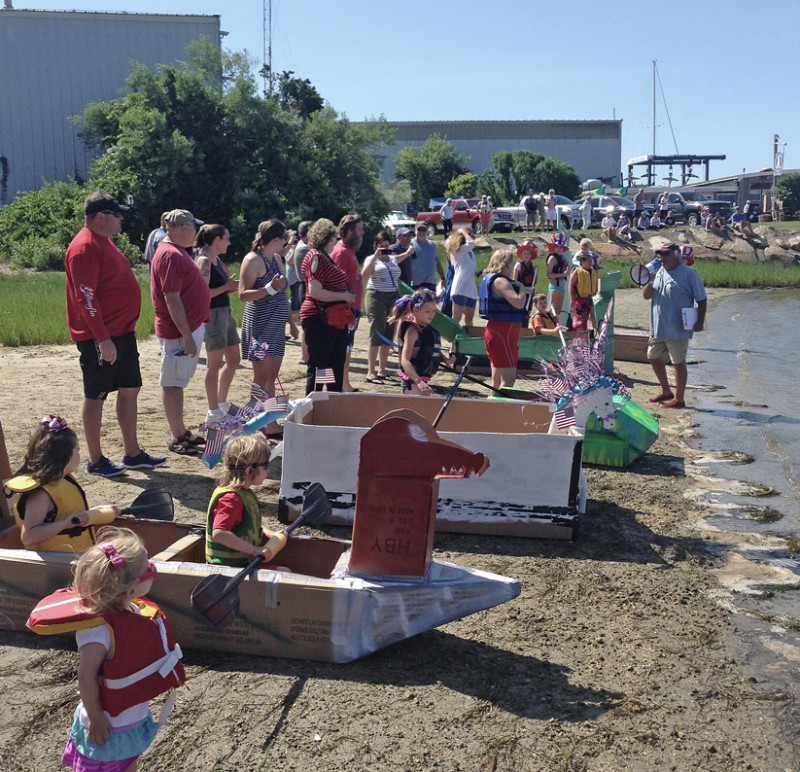 Cardboard Regatta at Kingman Yacht Center in Cataumet