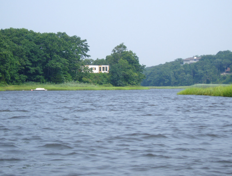 a home being built on a Buzzards Bay river