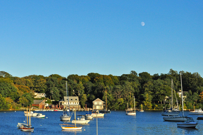 Moon over Quissett Harbor