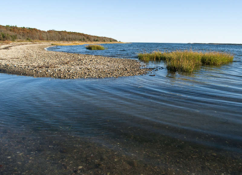 shoreline of Nasketucket Bay in Fairhaven