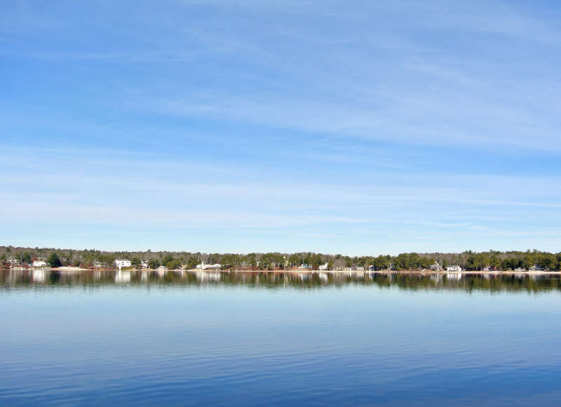 Big Sandy Pond in Plymouth in winter