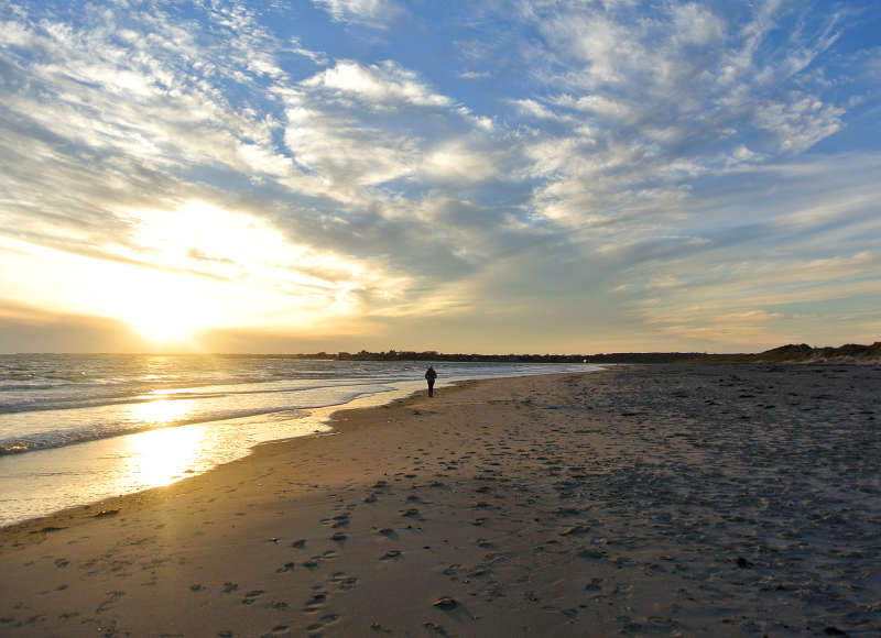 Cherry & Webb Beach in Westport at sunset