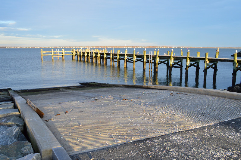 concrete boat ramp on East Rodney French Boulevard in New Bedford