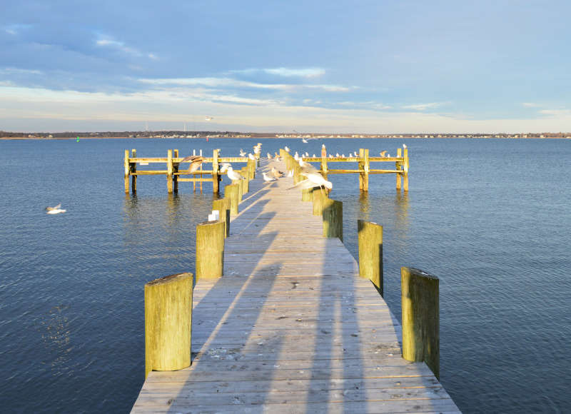 fishing pier on New Bedford Harbor in New Bedford's South End