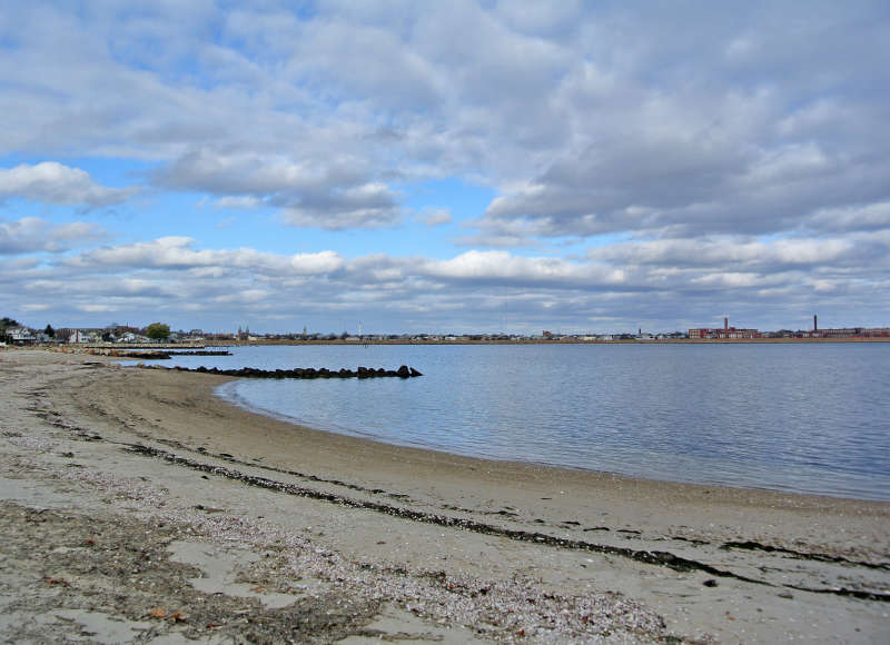 view of New Bedford and Clarks Cove from Jones Park in Dartmouth