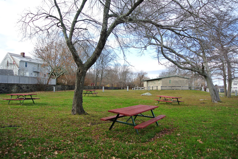 picnic tables at Jones Park in Dartmouth