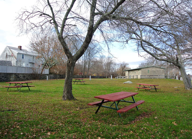 picnic tables at Jones Park in Dartmouth