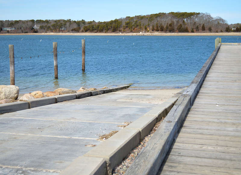 boat ramp at Megansett Harbor Landing in North Falmouth