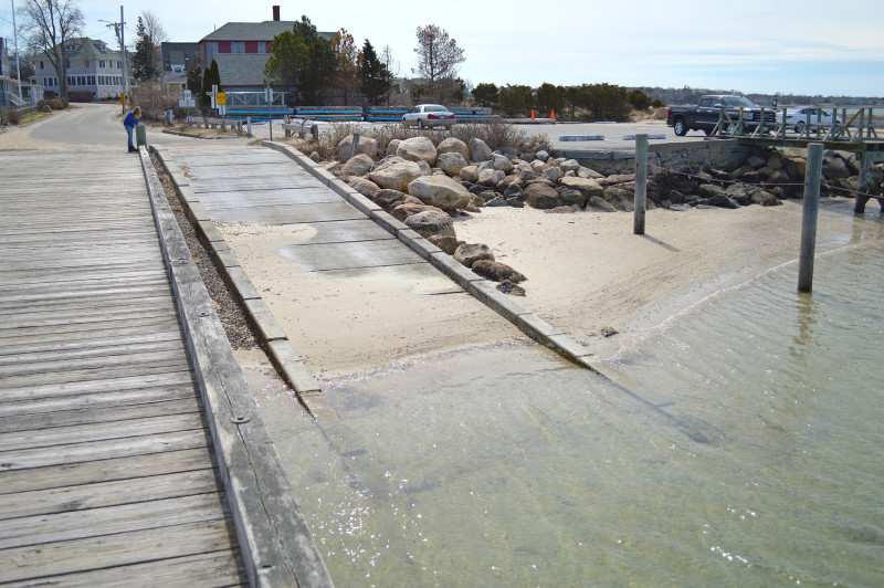 boat ramp at Megansett Harbor Landing in North Falmouth