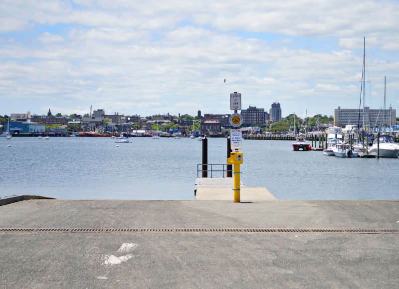 view of inner New Bedford Harbor from Pease Park in Fairhaven