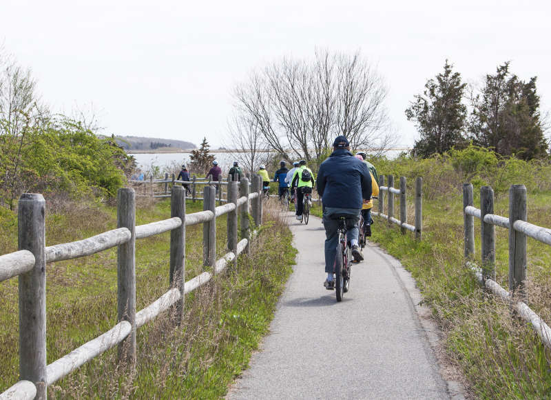 Phoenix Bike Trail in Fairhaven leading to water