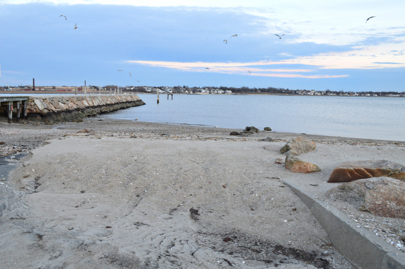 sandy boat ramp on Rogers Street in Dartmouth