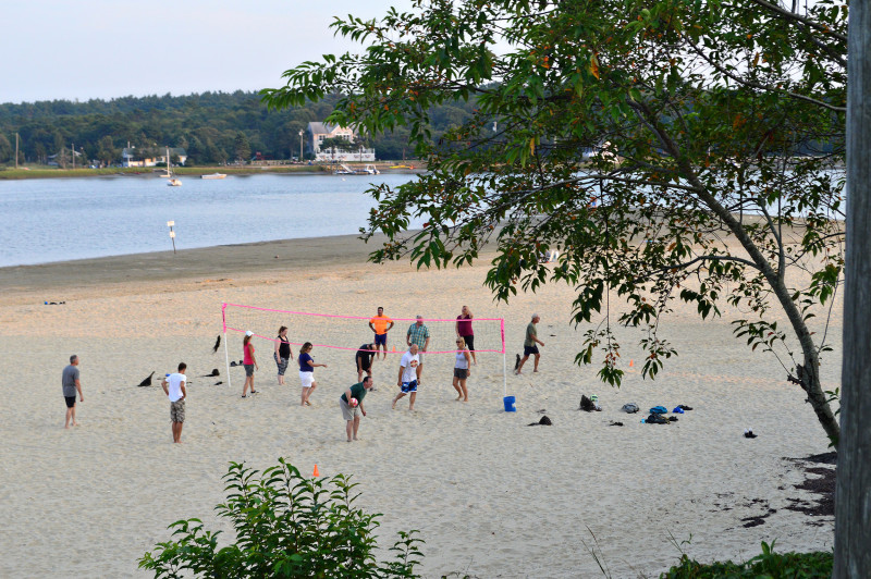 people playing beach volleyball at Shell Point Beach in Onset