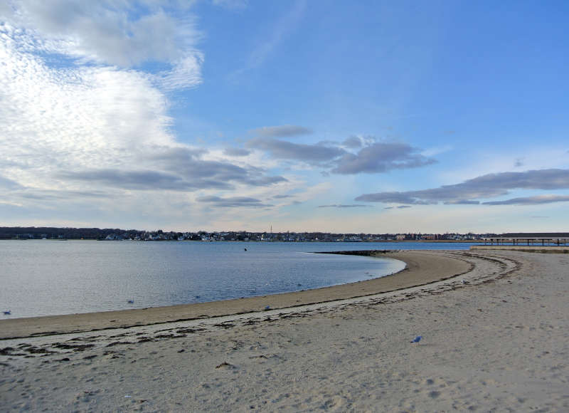 sandy shoreline of West Beach in New Bedford