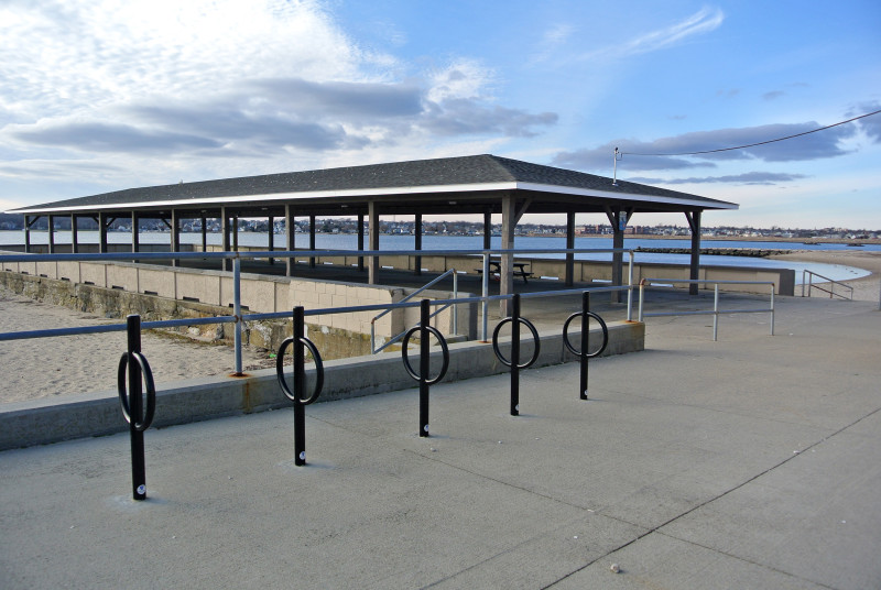 bike rack at West Beach in New Bedford