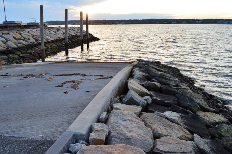 concrete boat ramp on West Rodney French Boulevard in New Bedford