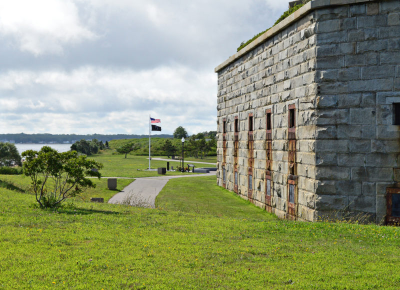 Fort Rodman and bike paths at Fort Taber Park in New Bedford