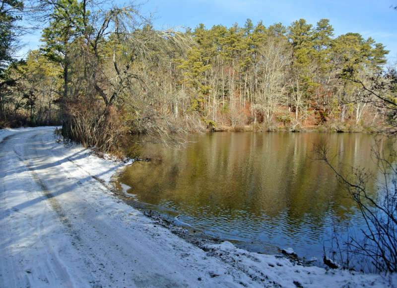 canoe launch at Halfway Pond Conservation Area in Plymouth