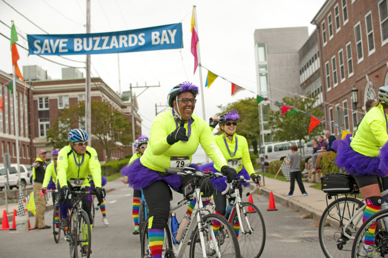 Team Girl Power finishes the Buzzards Bay Watershed Ride in Woods Hole