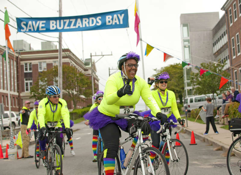 Team Girl Power finishes the Buzzards Bay Watershed Ride in Woods Hole