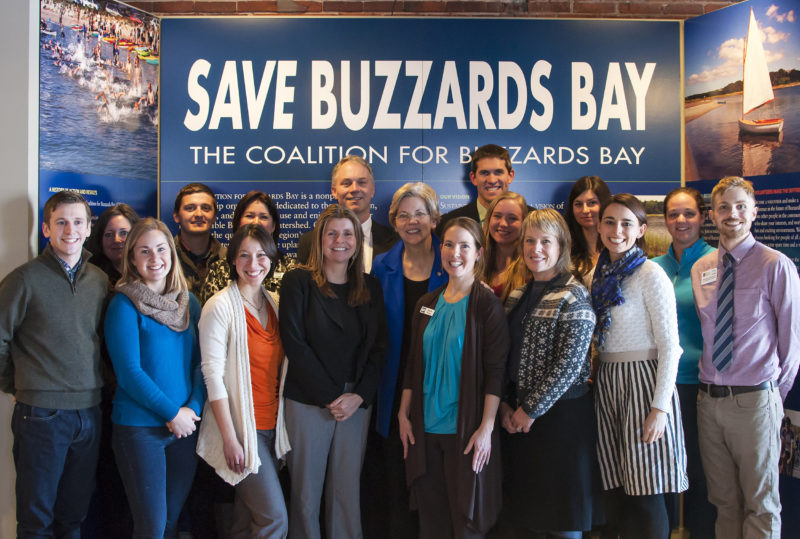 Senator Elizabeth Warren with the staff of the Buzzards Bay Coalition