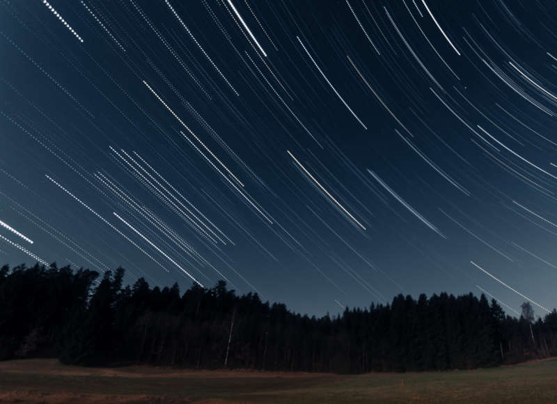 star trails in sky