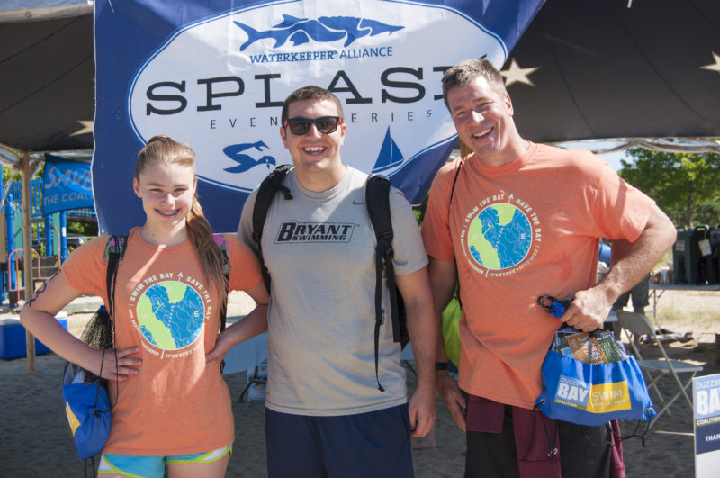 three swimmers at the Buzzards Bay Swim
