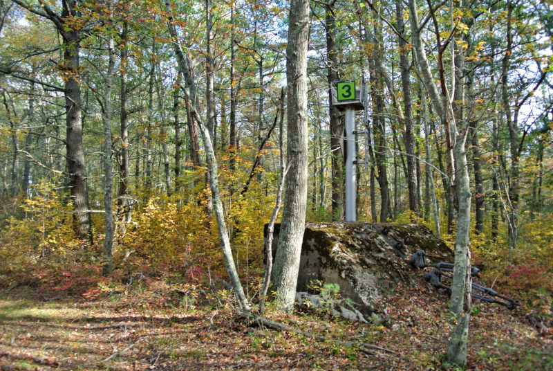 remnants of old radio towers in Aucoot Woods in Marion