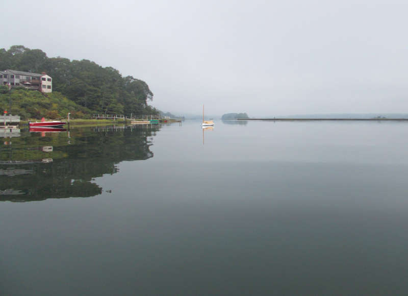 foggy view of West Branch of Westport River