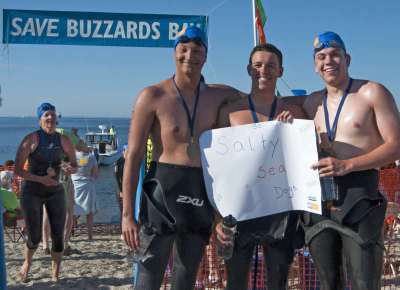 team Salty Seadogs at the 2016 Buzzards Bay Swim