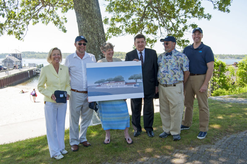 Wareham Selectmen, Rep. Susan Williams Gifford, Sen. Mark Pacheco and Buzzards Bay Coalition President Mark Rasmussen at Onset Beach