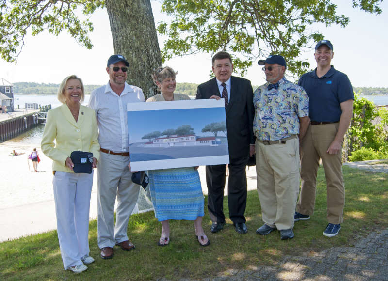 Wareham Selectmen, Rep. Susan Williams Gifford, Sen. Mark Pacheco and Buzzards Bay Coalition President Mark Rasmussen at Onset Beach