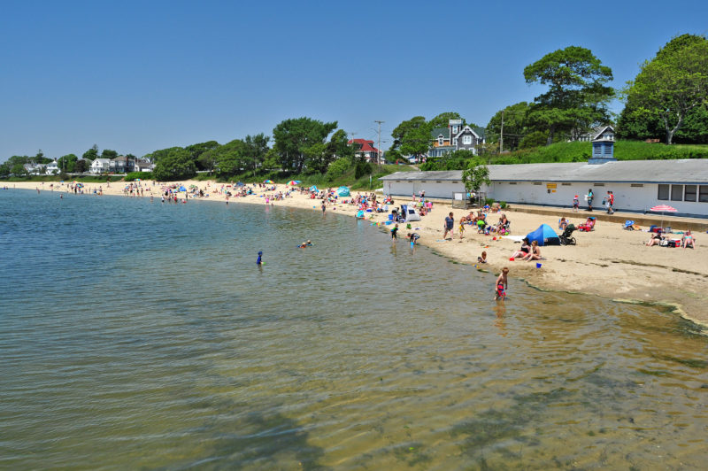 people on Onset Beach in the summer