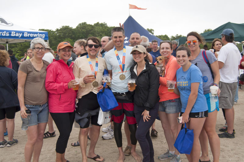 participants at finish line at 2017 Buzzards Bay Swim