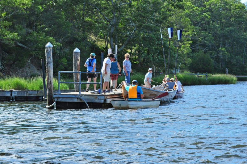 Dharma Voyage rowing at Hix Bridge Landing on the Westport River