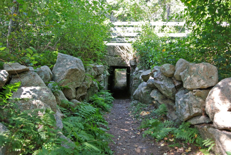 old cattle tunnel under Shining Sea Bikeway at Bourne Farm in Falmouth