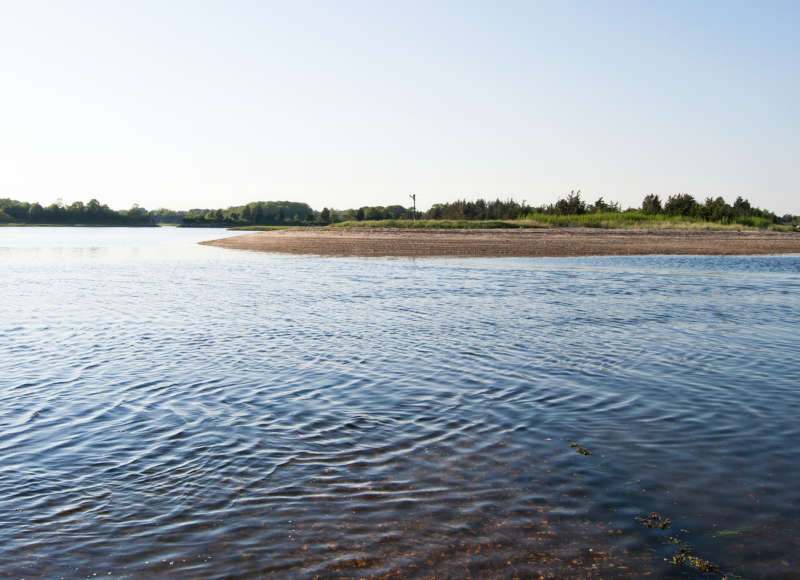 view of Mattapoisett River mouth and Mattapoisett YMCA property from Mattapoisett Town Landing